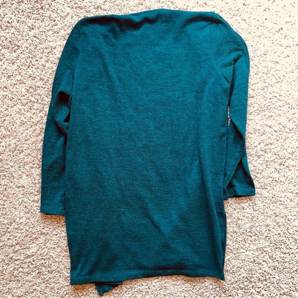 Lightweight Open Cardigan with Side Slits August Mist 1X Plus Size - Picture 3 of 5